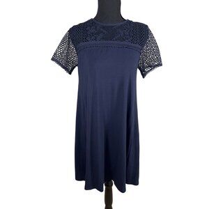 Ann Taylor LOFT navy dress lace top XS minidress